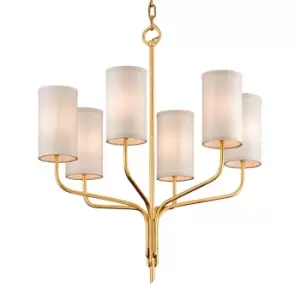 image of Hudson Valley Lighting Juniper Chandelier in Textured Gold Leaf / 10 Light