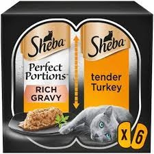 Sheba Perfect Portions Trays Turkey in Gravy Adult Wet Cat Food 6 x 37.5g