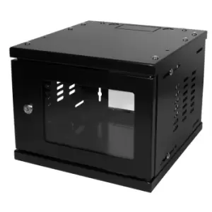 image of LogiLink W06Z33B rack cabinet 4U Wall mounted rack Black