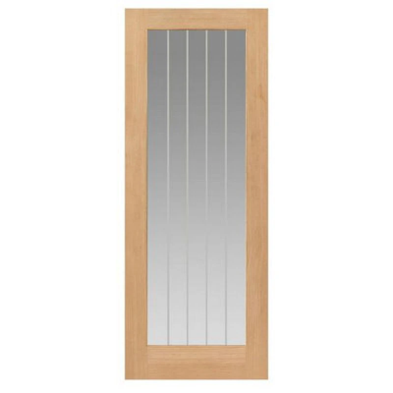 Image of JB Kind Thames 1 Light Internal Door Unfinished Glazed 35 x 1981 x 610mm in Oak Veneer OTHA1L20