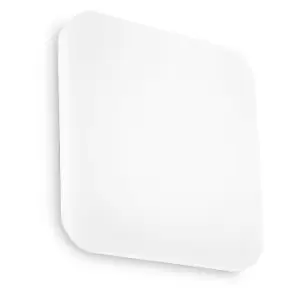 Image of Clara Square LED Flush Ceiling Light White, 3000K, Non-Dim - Ideal Lux