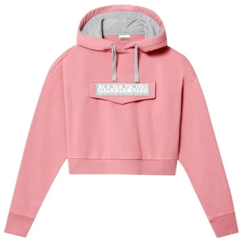 image of Napapijri Burgee Crop Hoodie - Pink Lulu PB11