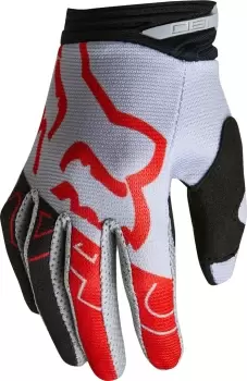 Image of FOX 180 Skew Youth Motocross Gloves, grey, Size L, grey, Size L