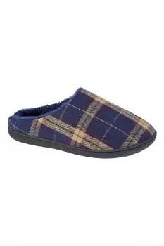 image of Fabian Checked Textile Slippers