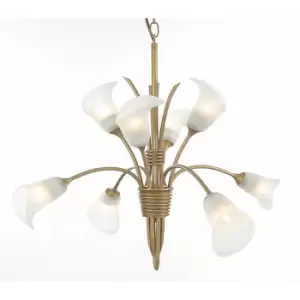 image of Ancona Pendant 8 Light G9 Satin French Gold