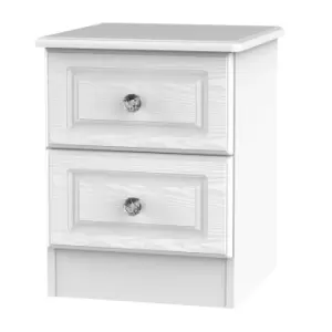 image of Florence White Ash 2 Drawer Bedside Cabinet