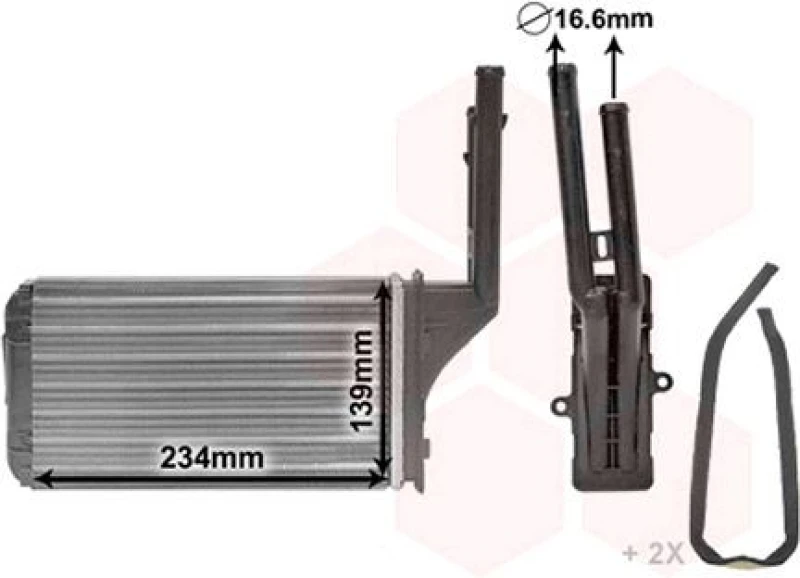 Image of VAN WEZEL Heater matrix VAN WEZEL 40006049