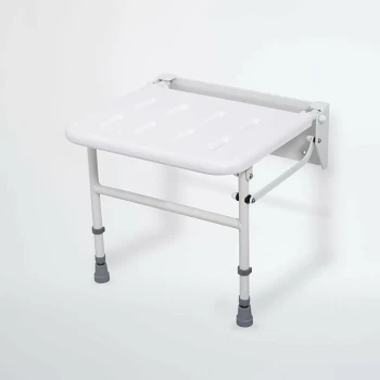 image of NymaPRO Wall Mounted Shower Seat with Legs - White - Nymas