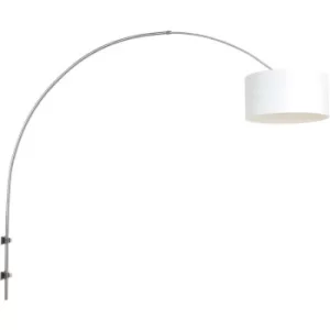 image of Sienna Sparkled Light Wall Lamp with Shade Brushed Steel, White Shade