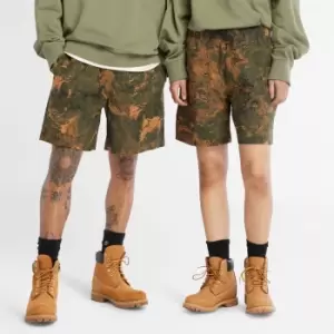 Image of Timberland All Gender Printed Woven Shorts In Print Black Product gender genderless, Size XL