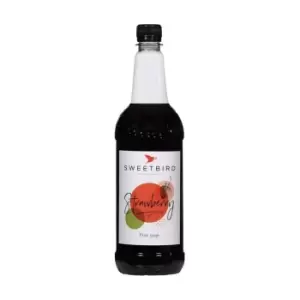 image of Sweetbird Sweetbird Strawberry Coffee Syrup 1litre (Plastic) , Pack of 6