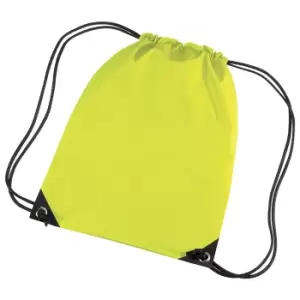 image of Bagbase Premium Gymsac Water Resistant Bag (11 Litres) (One Size) (Fluoresent Yellow)