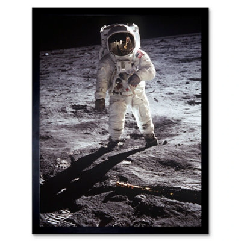 Image of Artery8 Nasa Apollo 11 Astronaut Aldrin Armstrong Moon Landing Anniversary Framed Wall Art Print