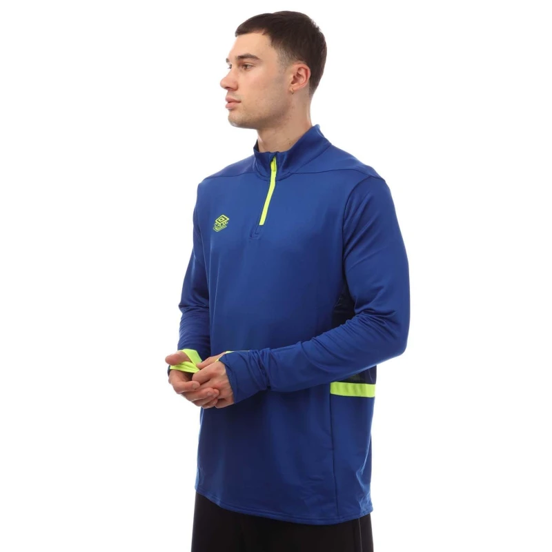 Image of Umbro Premier Mid Layer Training Top Blue Yellow male XL