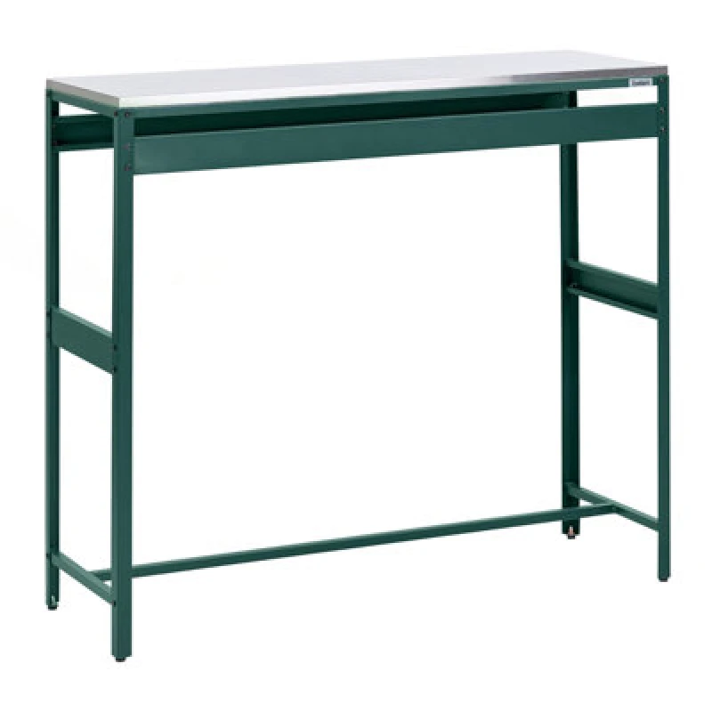 Image of Beliani Outdoor Bar Table Maenza 120 Cm 40 Cm Metal Green