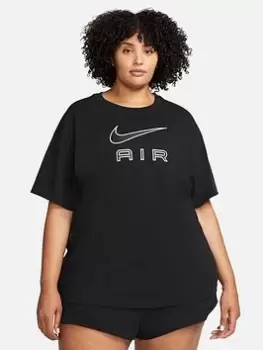 Image of Nike Air Nsw Curve Bf Tee - Black, Size 18-20=1X, Women