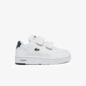 Image of Lacoste Infants' T-Clip Synthetic Trainers Size 3 UK Kids White & Dark Green