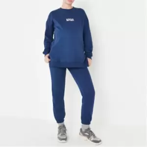 image of Missguided Mama Sweat and 90S Jogger Set - Blue