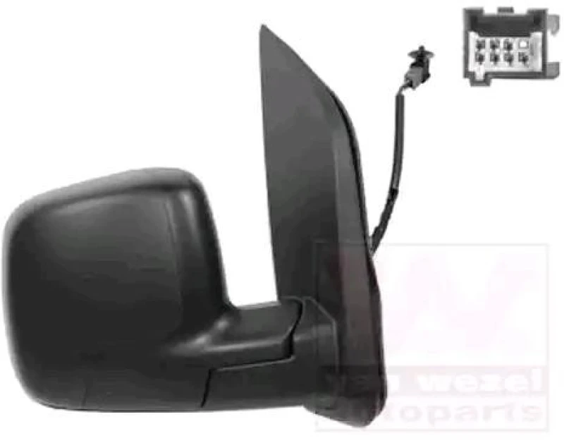 Image of VAN WEZEL 1748808 Wing mirror * HAGUS * Right, black, with temperature sensor, Rough Outside Mirror (50)