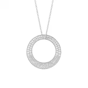 image of Curly Zirconia Hoop Necklace N4498