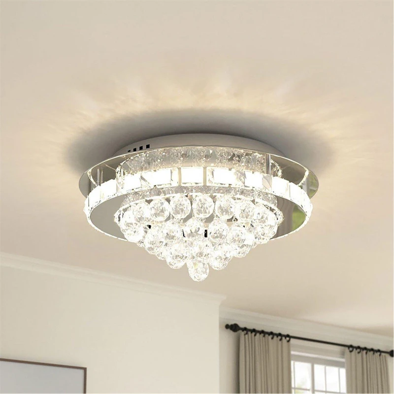 Image of Kabinet UK Round LED Ceiling Light with Crystal Pendant White unisex One Size