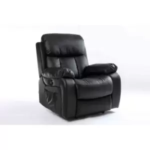 Image of Chester Automatic Leather Recliner Chair - Black