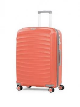 image of Rock Luggage Sunwave Peach 8 Wheel Medium Peach Suitcase