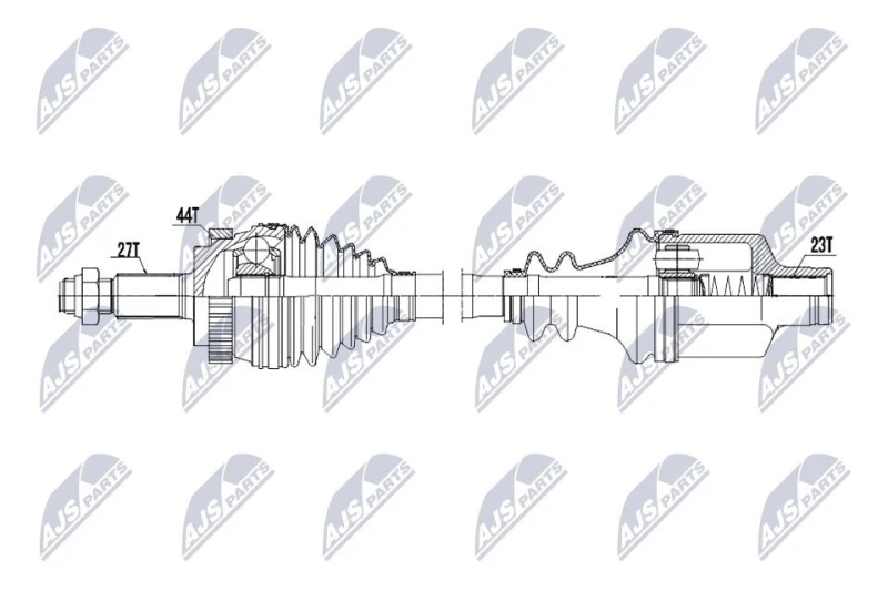 Image of NTY NPW-RE-233 Drive shaft Manual Transmission, Front Axle Right Drive Shaft (13)