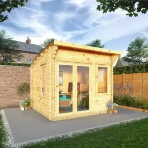 Image of Mercia 3m x 3m 44mm Wall Curved Roof Log Cabin