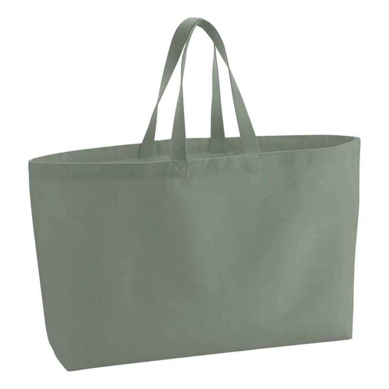 Image of Westford Mill Womens Canvas Oversized Tote Bag in Dark Green Dark Green Female One Size