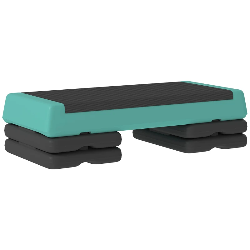 Image of SPORTNOW Aerobic Step, 10.5/15.5/20.5cm Exercise Stepper for Home Green
