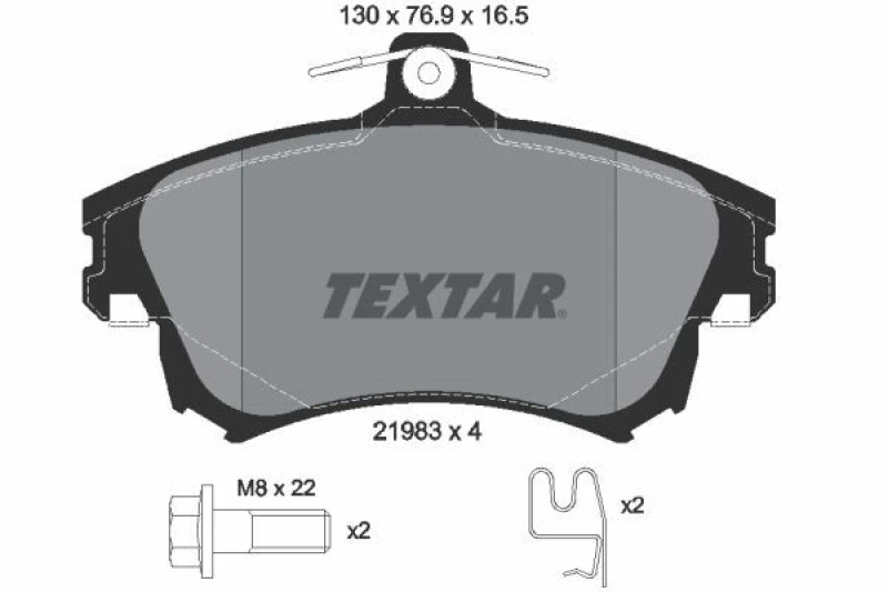 Image of Brake pad set TEXTAR 2198304