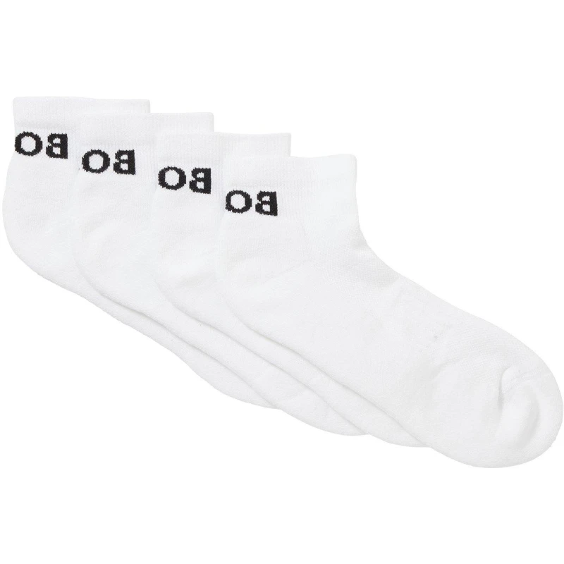 Image of Boss 2 Pack Sport Ankle Socks - White White 6 - 12 Months