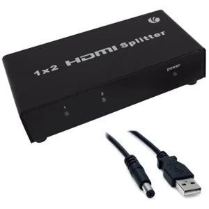 image of Target 1 x In / 2 x Out Full HD 1080p Supported USB Powered HDMI Splitter