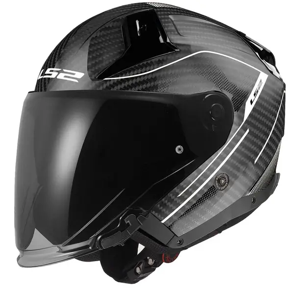 Image of LS2 OF603 Infinity II Carbon Counter Cool Grey Jet Helmet Size XS
