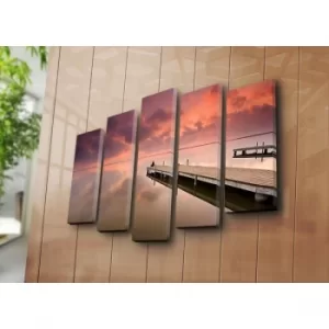 Image of 5NATPAT-40 Multicolor Decorative Canvas Painting (5 Pieces)