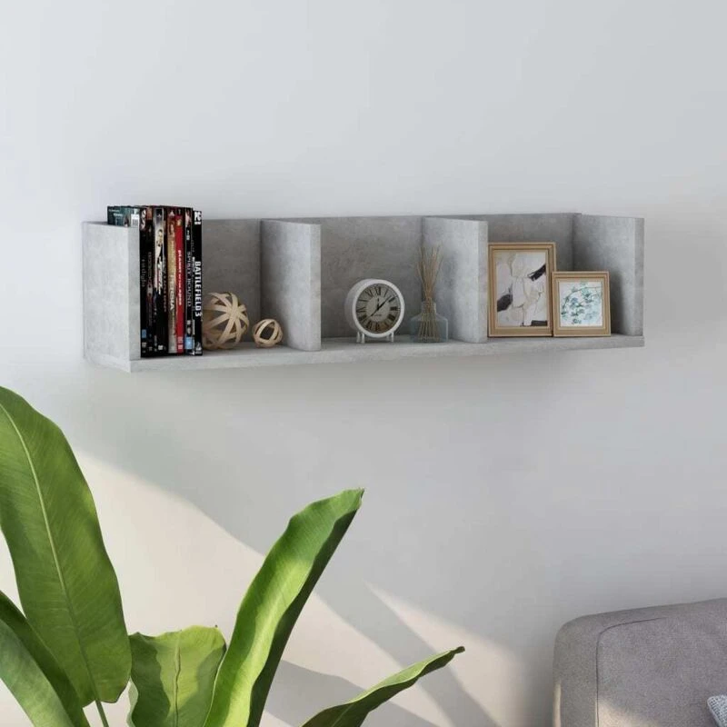 Image of VIDAXL Vidaxl - cd Wall Shelf Concrete Grey 75x18x18cm Engineered Wood 8719883817248