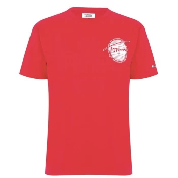 Image of Tommy Jeans Jeans Back Graphic T Shirt - Racing Red