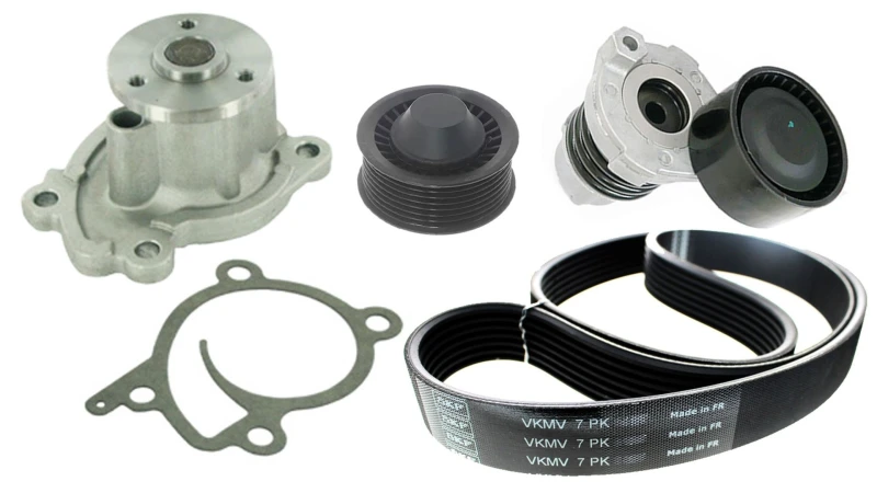 Image of SKF Water Pump + V-Ribbed Belt Kit SKF VKMC 62182