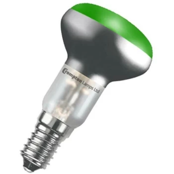 image of Crompton - Lamps 25W R50 Reflector SES-E14 Dimmable Green 100° 50lm SES Small Screw E14 Incandescent Coloured Light Bulb