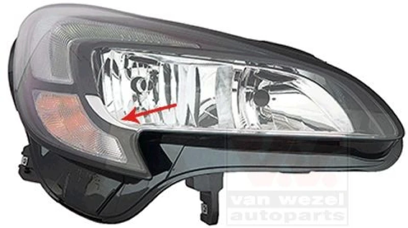 Image of VAN WEZEL Headlight VAN WEZEL 3804964
