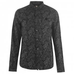 image of Pretty Green Sleeve Shirt - Black Paisley