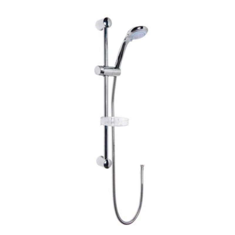Image of Balterley Slide Rail Shower Kit with Multi Function Head Outlet Elbow Chrome Silver