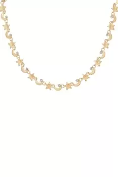 Image of Gold Delicate 'Star & Moon' Necklace