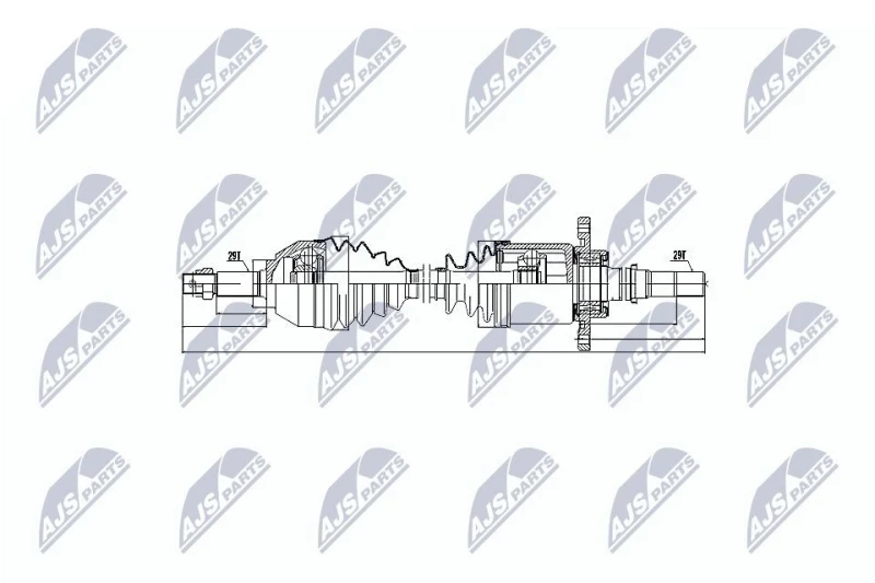 Image of NTY NPW-NS-043 Drive shaft Manual Transmission, Front Axle Right Drive Shaft (13)