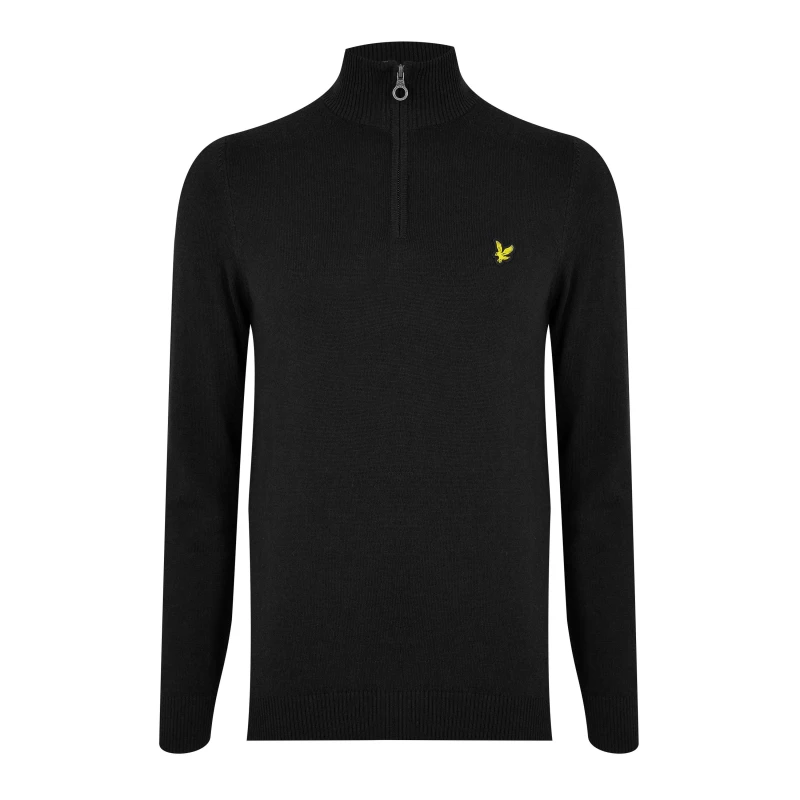 Image of Lyle and Scott Quarter-Zip Jumper - Black XS