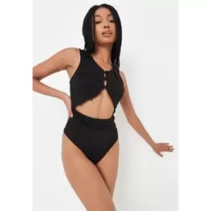 image of Missguided Out Back Midaxi Dress Slvless Rib - Black