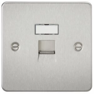 image of 10 PACK - Flat Plate RJ45 network outlet - brushed chrome