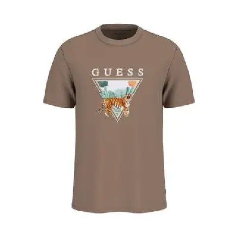 Image of Guess T-Shirt Guess Tiger Spirit Marron Male S