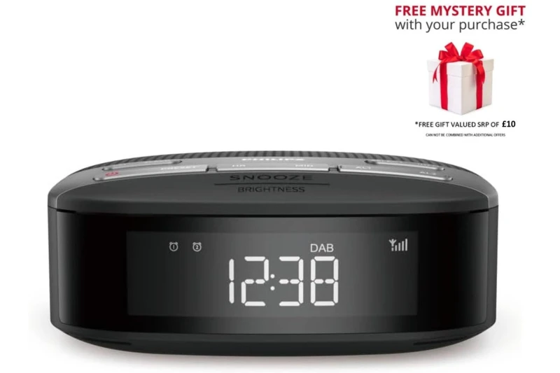Image of Philips TAR3505 FM/DAB/DAB+ Radio Alarm Clock in Black Unisex